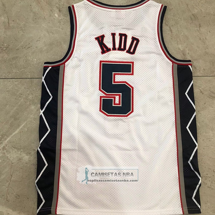 Camiseta Brooklyn Nets Jason Kidd NO 5 Mitchell & Ness 2006-07 Blanco